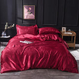 Xpoko Luxury Rayon Satin Bedding Set Duvet Cover Set Single Double King Size Bedding Kit 2pcs/3pcs/4pcs Bed Cover Bed Linen Set