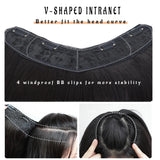 Xpoko BUQI 22inch long synthetic Long straight hair 4 clip in hair extension u type wig black natural wig for women