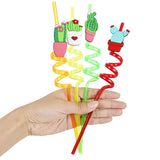 Xpoko 4pcs Rainbow Birthday Party Supplies Reusable Drinking Rainbow Plastic Straws for Girls Rainbow Cloud Themed Party Favors Decor