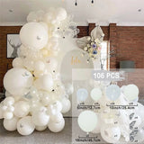 Xpoko Christmas Pure White Balloon Garland Arch Kit Transparent Latex Baloon Wedding Birthday Party Decoration Kids Baby Shower Ballons