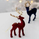 Xpoko Christmas Elk Flocking Photography Props Xmas Tree Sequins Deer Hanging Pendants Merry Christmas Gift Happy New Year 2025