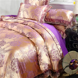 Xpoko Nordic Satin Jacquard Duvet Cover Set Luxury Flower Bedding Set Adlut Quilt Cover Pillowcases Sheet Twin Queen King Home Texiles