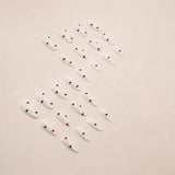Xpoko 24 PCs Long Almond Shaped French Heart Nails with 1 Jelly Gel and 1 Nail File