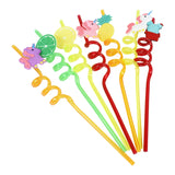 Xpoko 4pcs Rainbow Birthday Party Supplies Reusable Drinking Rainbow Plastic Straws for Girls Rainbow Cloud Themed Party Favors Decor