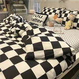 Xpoko New Zebra Bedding Set Kids Adults Twin Full Queen Bed Flat Sheet Korean Style Duvet Cover Pillowcase No Filler Stripes Bed Linen