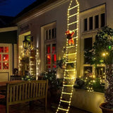 Xpoko 1/1.5/3M LED Christmas Ladder Light Santa Claus Indoor String Lamp Outdoor Window Garden Xmas Tree Hanging Strip Light Christmas