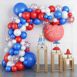 Red Blue Balloon Garland Arch Kit White Blue Red Confetti Balloons Baby Shower Globos Kids Birthday Party Decorations Graduation