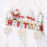 Xpoko Wooden Christmas Hanging Pendants Xmas Tree Ornaments Cartoon Santa Claus Elk Snowman 2023 Merry Christmas Decor Happy New Year