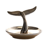 Xpoko Nordic ins ceramic gold-plated whale tail jewelry storage tray ornaments desktop finishing storage tray home decoration crafts