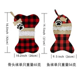 Xpoko Christmas Pet Stocking Christms Socks Gift Bag Ornaments Chrismas Pendant Merry Christmmas Decor For Home Happy New Year 2025