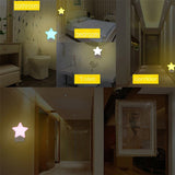 Xpoko Remote Controller Cute Star LED Plug-in Night Light AC110-220V Timer Light Sensor Control Bedside Wall Lamp Baby Sleeping Light