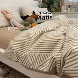 Xpoko New Zebra Bedding Set Kids Adults Twin Full Queen Bed Flat Sheet Korean Style Duvet Cover Pillowcase No Filler Stripes Bed Linen