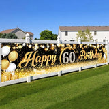 Xpoko Happy 60th Birthday Backdrop Background Banner For Man Woman Balloon Door Curtain 60 Years Anniversary 60 Birthday Party Decor