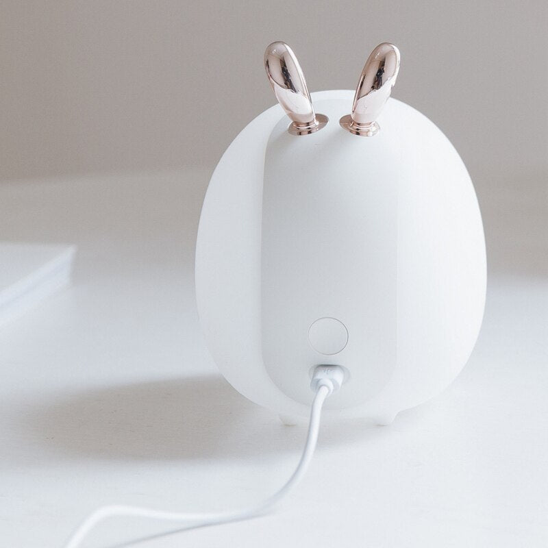 Xpoko Deer Rabbit LED Night Light Soft Silicone Dimmable Night Light USB Rechargeable For Kids Baby Gift Bedside Bedroom Night Lamp