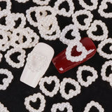 Xpoko 50Pcs Pearl 3D Hollow Heart Nail Charms Kawaii Sparkles Rhinestone Pendant Nails Accessories Art Supplies Manicure Decoration