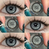 Xpoko Colored Contact Lenses 1pair Natural Eye Lens Blue Eye Lenses Brown Lenses Gray Pupils Cosmetic Green Contacts