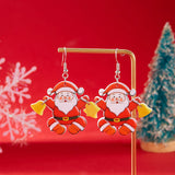 Xpoko Christmas Gifts Mixed Style Acrylic Christmas Earrings for Women Pattern Christmas Tree Black Cat Santa Claus Drop Earrings Girls Party Jewelry