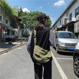 Xpoko School Messenger Bags for Women Large Capacity Solid Simple Fashion Canvas Spring Shopper Woman Handbag Shoulder Women's Bag