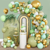 Xpoko Green Balloon Garland Arch Kit Jungle Safari Birthday Party Decor Kids Boy Baby Shower Balloons Wedding Birthday Party SupGplies