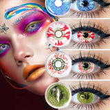 Xpoko Color Contact Lenses For Eyes Anime Cosplay Colored Lenses Blue Purple Multicolored Lenses Contact Lens Beauty Makeup