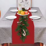 Xpoko Christmas Table Runner Merry Christmas Decoration for Home Xmas Party Decor 2023 Navidad Notal Noel Ornament Happy New Year 2024