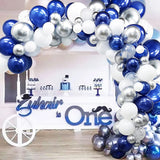 122Pcs White Navy Royal Blue Balloons Arch Garland Kit Silver Confetti Ballon Wedding Boys Baby Shower Birthday Party Decoration