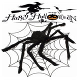 Xpoko 30cm/50cm/75cm/90cm/125cm/150cm/200cm Black Spider Halloween Decoration Haunted House Prop Indoor Outdoor Giant Decor