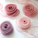 Xpoko 65pcs Sheer Chiffon Ribbon Organza Satin Ribbons For Gift Wrapping Decoration Wedding Bouquets Wreath Sewing Supplies