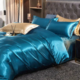 Xpoko Luxury Rayon Satin Bedding Set Duvet Cover Set Single Double King Size Bedding Kit 2pcs/3pcs/4pcs Bed Cover Bed Linen Set