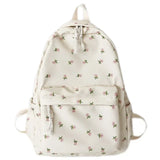 Xpoko Korean Student School Backpack Floral White School Bags for Teenage Girls Cute Women's Backpack Brand Book Bag Nylon Rucksack