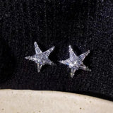 Xpoko Lizakosht Star Earrings with Rhinestones Simple Classic Jewelry