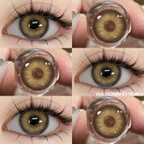 Xpoko Colored Contact Lenses 1pair Natural Eye Lens Blue Eye Lenses Brown Lenses Gray Pupils Cosmetic Green Contacts