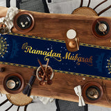 Xpoko Ramadan Decoration Table Runner EID Mubarak Decor 2024 For Home Tablecloth Ramadan Kareem Islamic Muslim Party Eid Al-Fitr Gifts