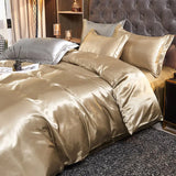 Xpoko Luxury Rayon Satin Bedding Set Duvet Cover Set Single Double King Size Bedding Kit 2pcs/3pcs/4pcs Bed Cover Bed Linen Set