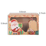 Xpoko Christmas Candy Cookies Boxes Kraft Paper Gift Box Food Bakery Treat Boxes with Clear Window Navidad decor Xmas Gift Bag Noel