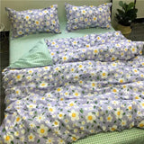 Xpoko Ins Pink Flowers Bedding Set Flat Bed Sheet Pillowcase Twin Full Queen Size Nordic Bed Linen Women Girls Floral Duvet Cover Set