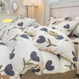 Xpoko Cartoon Dinosaur Bedding Set Bed Flat sheet Pillowcase Twin Full Queen Princess Style Bed Linen Kids Girls Duvet Cover No Filler