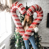 Xpoko 2pcs 85x40cm Inflatable Christmas Candy Cane Stick Balloons Outdoor Candy Canes Decor for Xmas Decoration Supplies 2023 Navidad