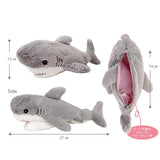 Xpoko Cute Plush Shark Pencil Case Student Stationery School Supplies Kawaii Doll Back To School Storage Bag Pen Bag Stationery