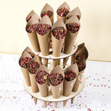 Xpoko Wood Confetti Cones Wedding Cone Tray Rustic Wedding Decoration Confetti Cones Stand Holder Support Paper Cones Weding Supplies