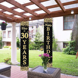 Xpoko Black Golden Birthday Door Curtain Backdrop 30 40 50 Happy Birthday 30 40 50 Years Happy Birthday Party Decoration For Home