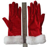 Xpoko Christmas Red Gloves Santa Claus Velvet Gloves Noel Natal Navidad Dress Up Props Merry Christmas Decor Happy New Year 2025