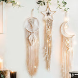 Xpoko Macrame Dream Catcher Boho Home Decor Moon Ramadan Decoration Macrame Wall Hanging Baby Nordic Room Decoration Kids Nursery