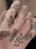 Xpoko Hand Made Snakeskin Design Extension Nails