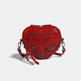 Xpoko Y2K Grunge Belted Heart Shaped Bag