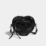 Xpoko Y2K Grunge Belted Heart Shaped Bag