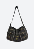 Xpoko Y2K Grunge Faux Leather Belted Bag