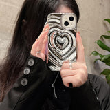 Xpoko Y2k Wavy Heart iPhone Case