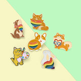 Xpoko Rainbow Bunny Puppy Pins Christmas Thanksgiving gifts