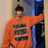 Xpoko Sweater ins trendy brand men spring and autumn oversize high street jacket autumn loose round neck hoodless ins American style